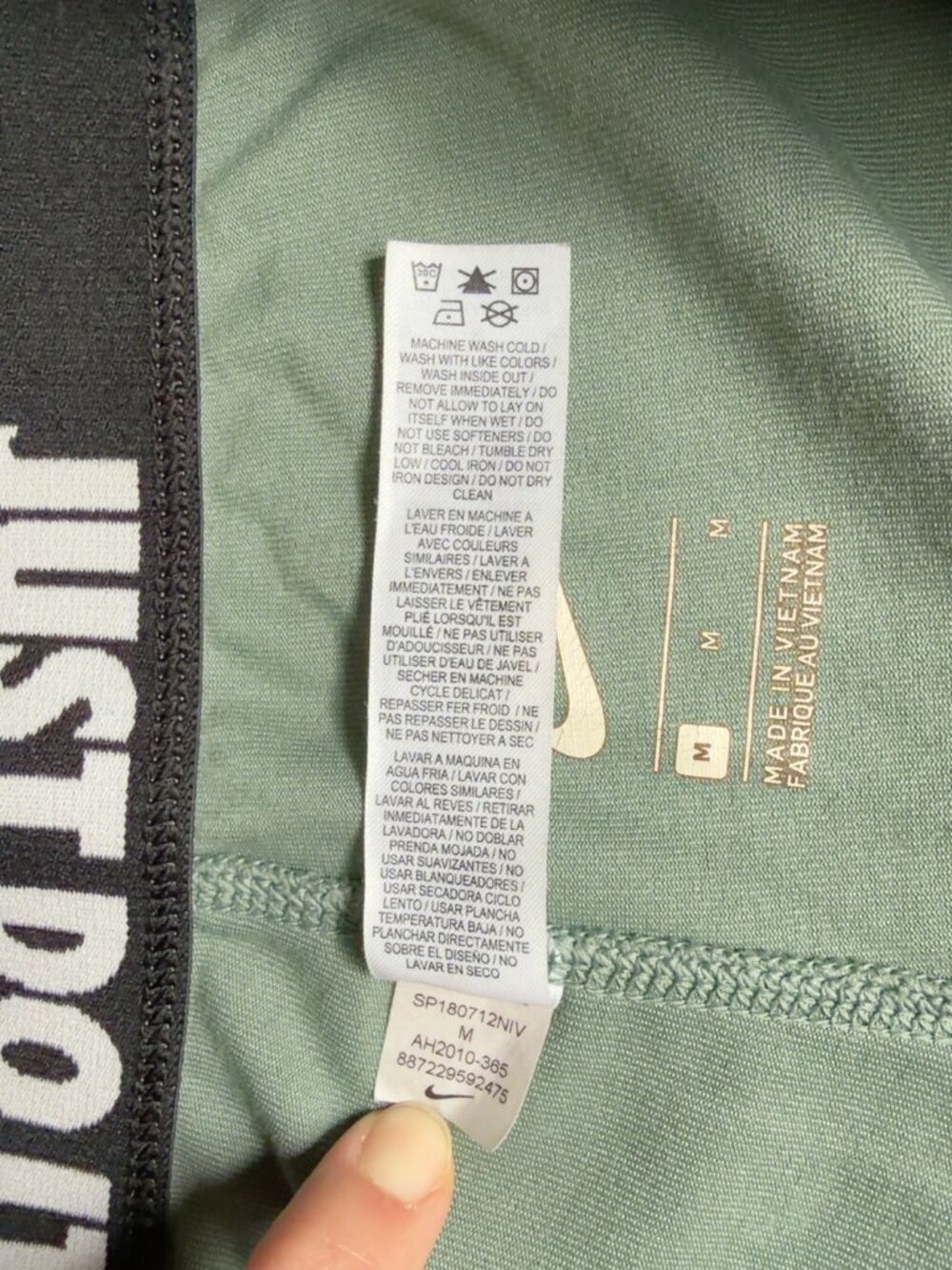 Nike Leg-A-See Logo Leggings Women’s M Sage Green Big Swoosh - Picture 2 of 6
